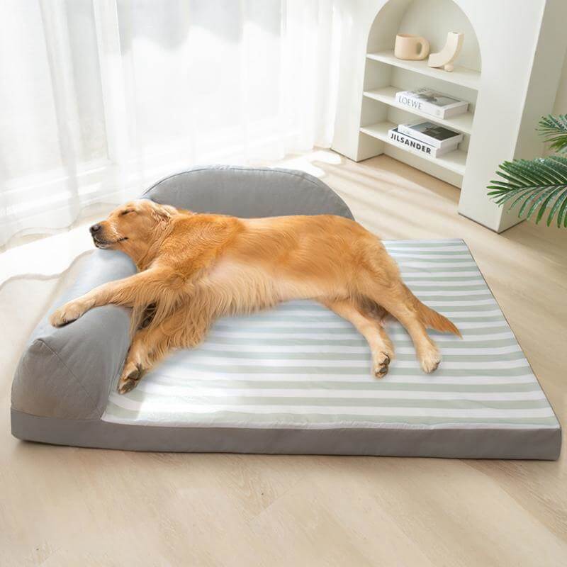 Cama tumbona a rayas impermeable Cama grande para perros refrescante