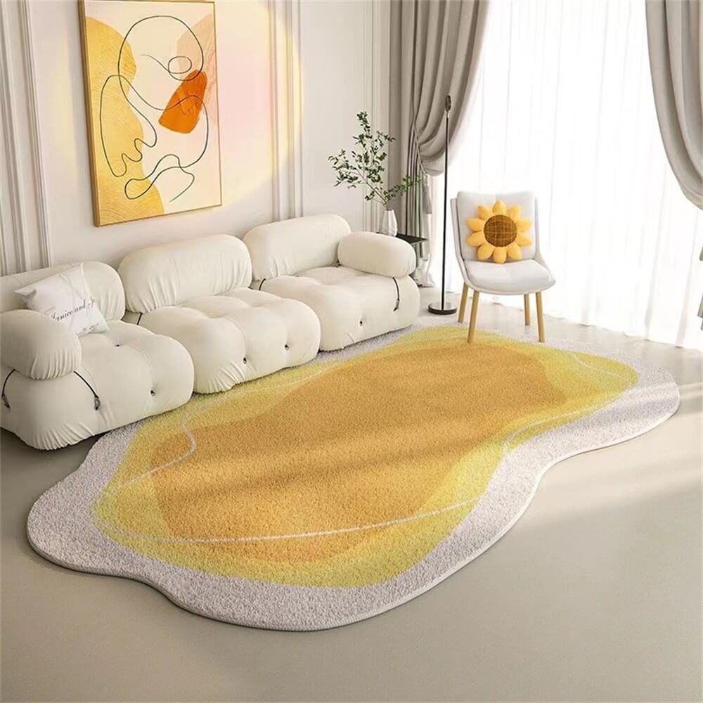 Irregular Simple Modern Imitation Wool Home Rug