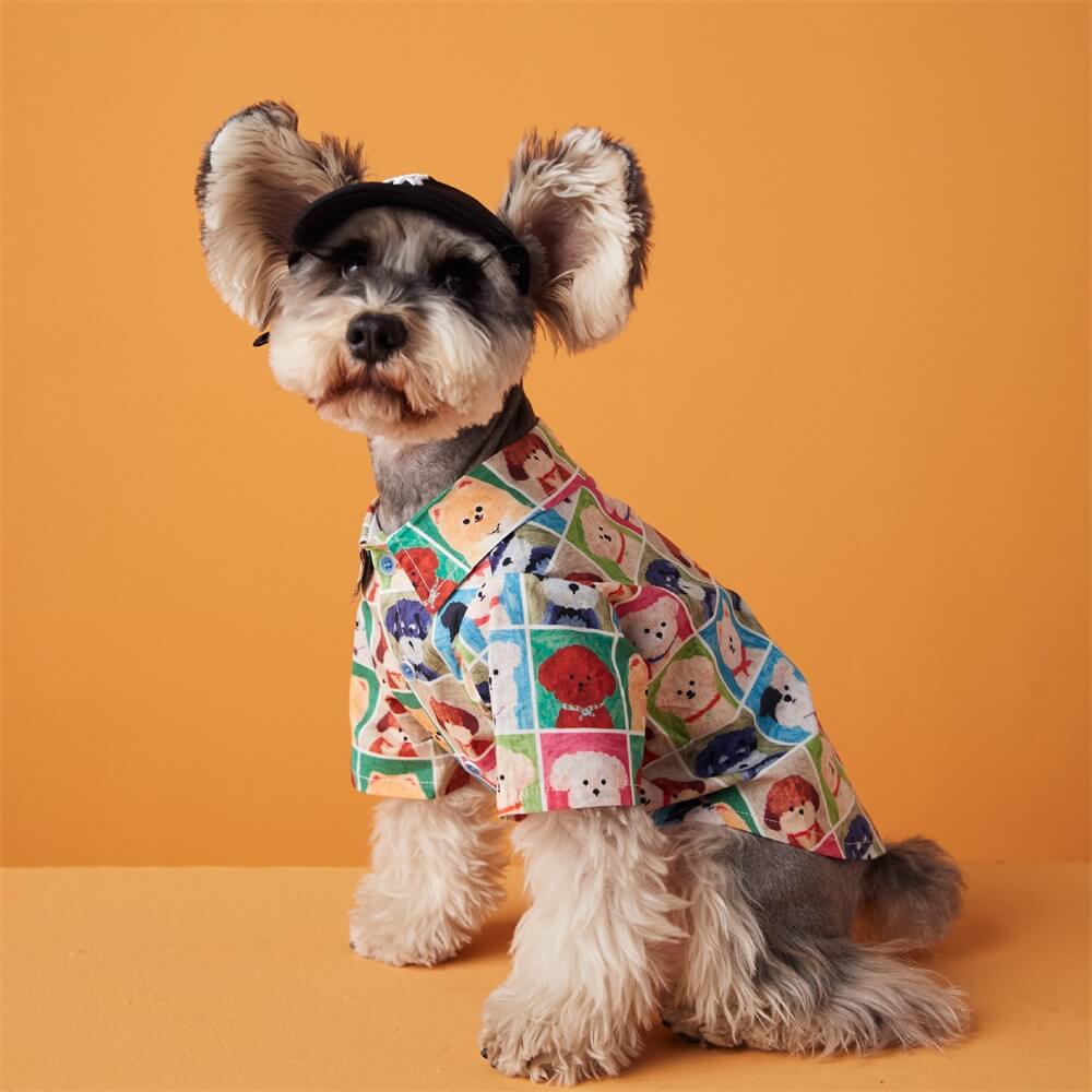 Ropa de cabeza de perro estampada linda de moda de verano para perros para mascotas pequeñas a medianas