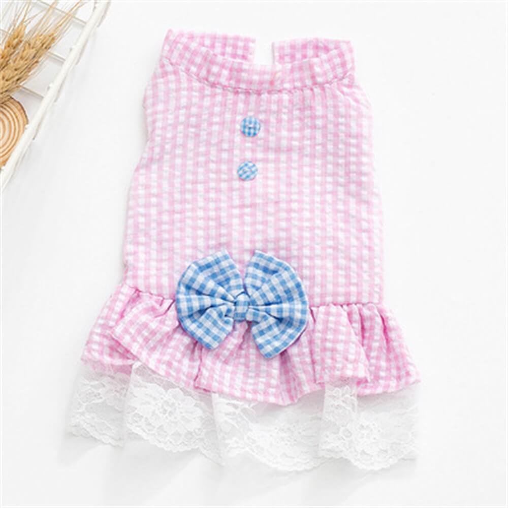 Playful Gingham Dog Dress – Perfect for Stylish Outings