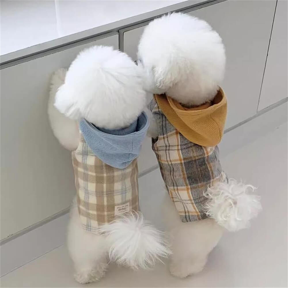 Cozy Plaid Dog Hoodie - Perfect for Chilly Days