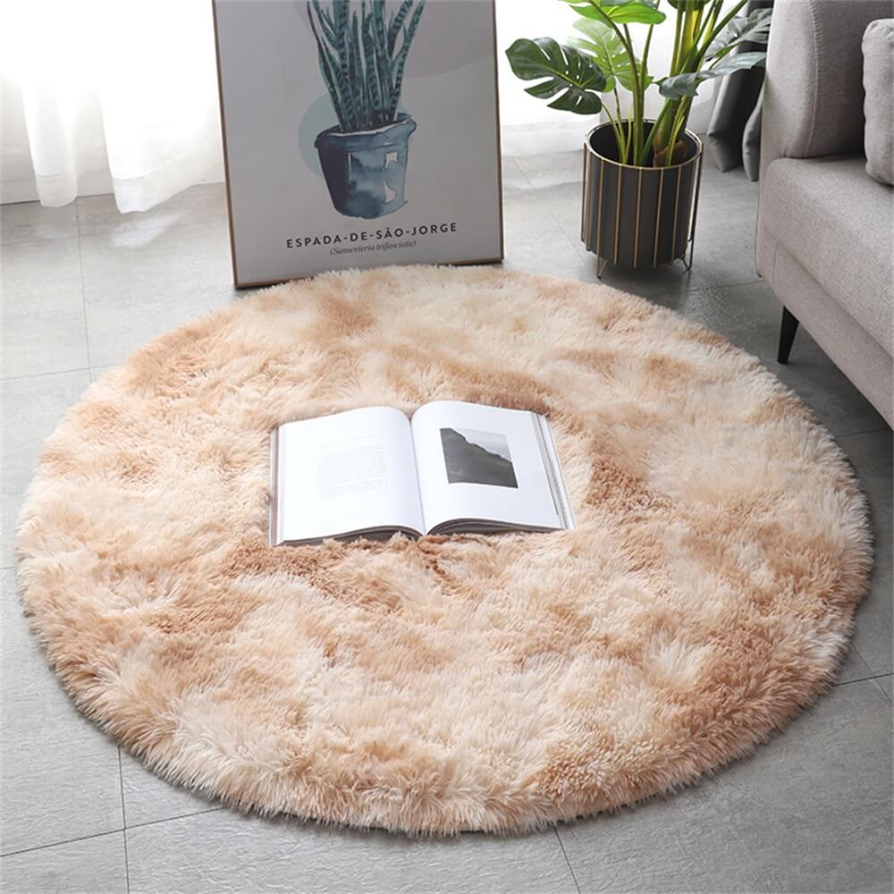 Tie-dye Simple Thickened Pile Round Rug