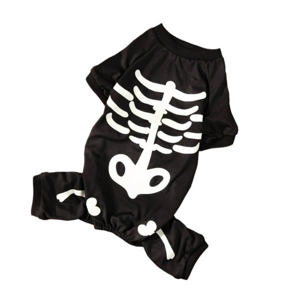 Glow-in-the-Dark Skeleton Dog Costume – Perfect for Halloween Night