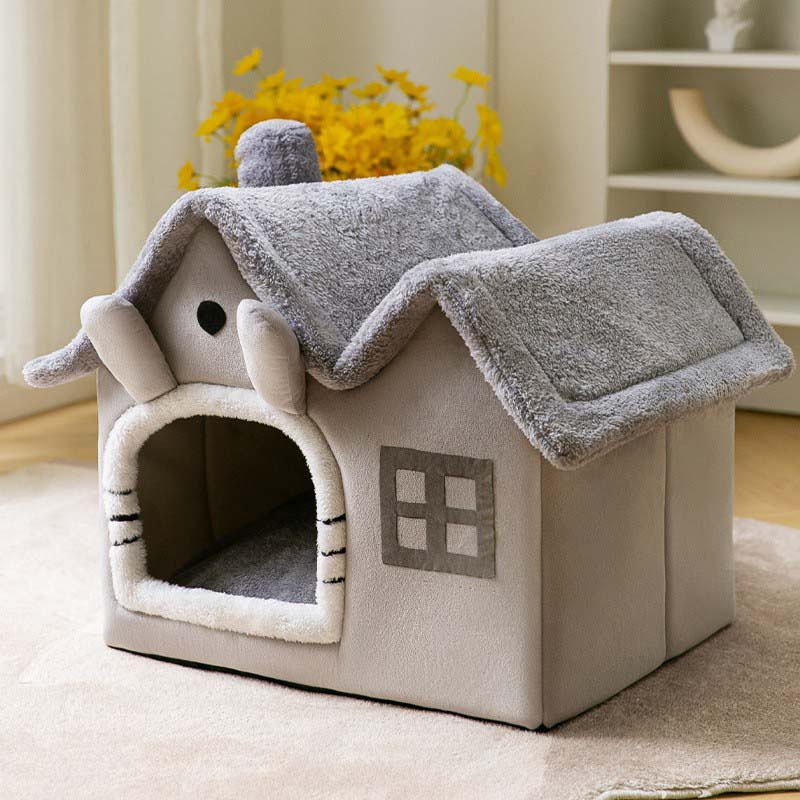 House Design Semi-Enclosed Cat Bed