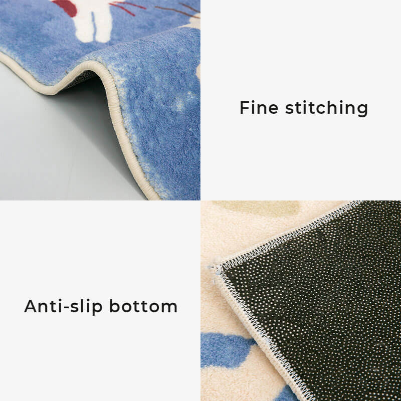 Adorable Cat & Dog Pattern Bedside Rug Pet Mat