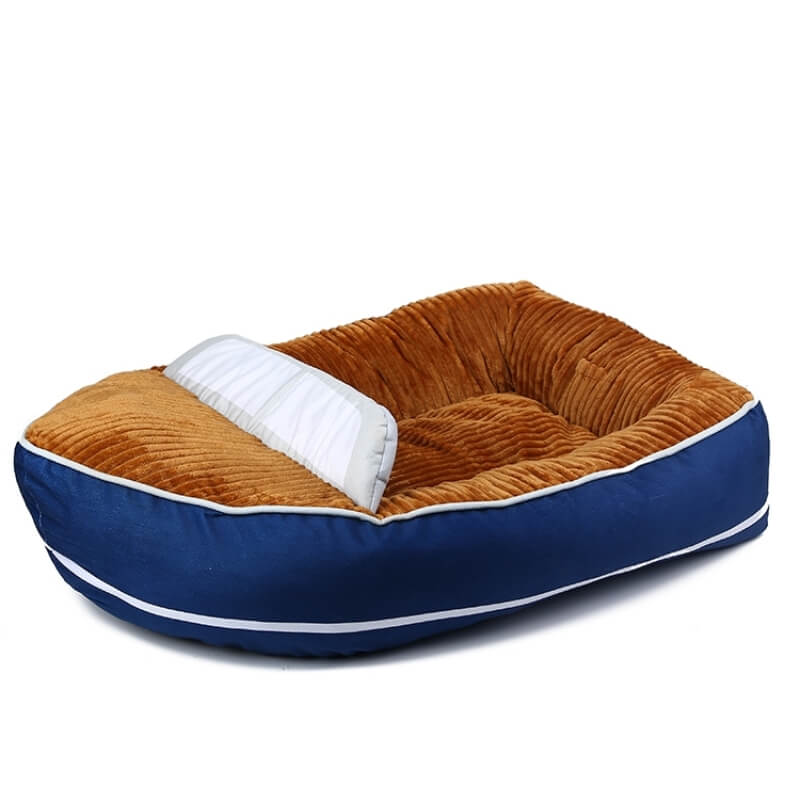 Lit pour animaux de compagnie de type bateau, grand espace, lit confortable pour chiens et chats