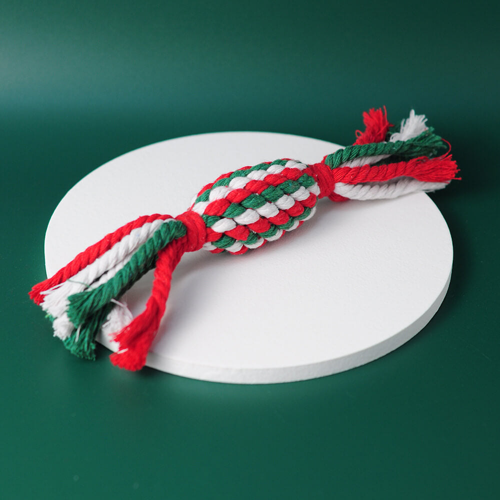 Christmas Cotton Rope Toy Chew Resistant Luxury Dog Gifts Teething Toys