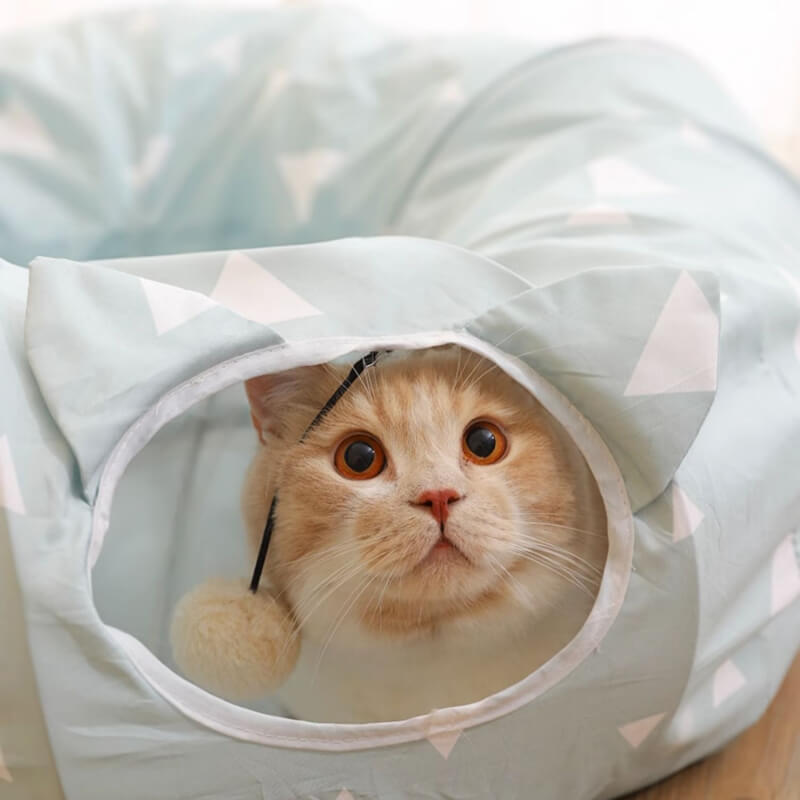 Lit tunnel pliable et respirant pour chat