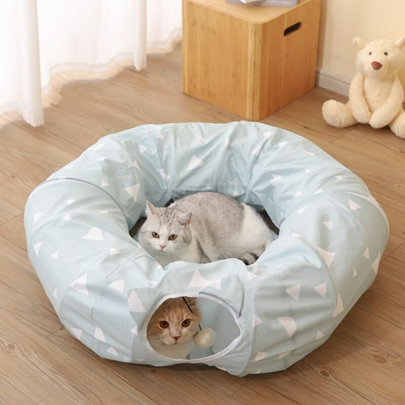 Lit tunnel pliable et respirant pour chat