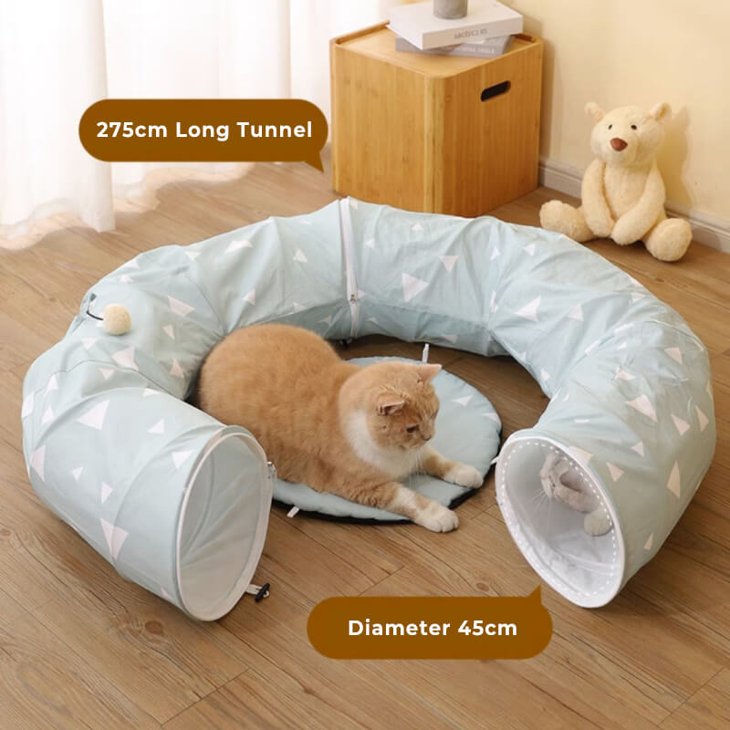 Lit tunnel pliable et respirant pour chat