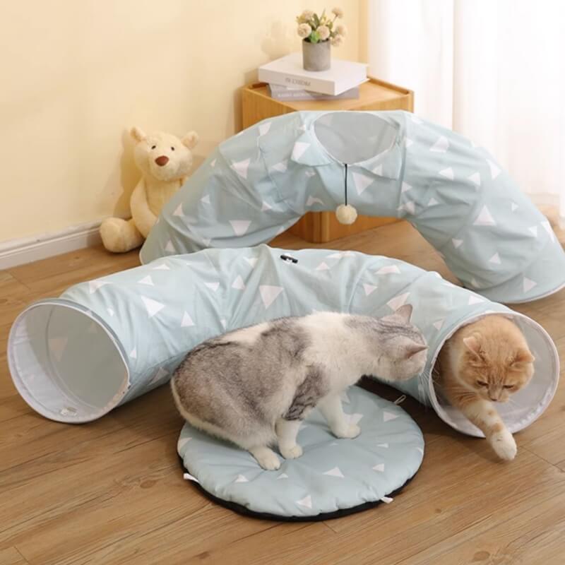 Lit tunnel pliable et respirant pour chat