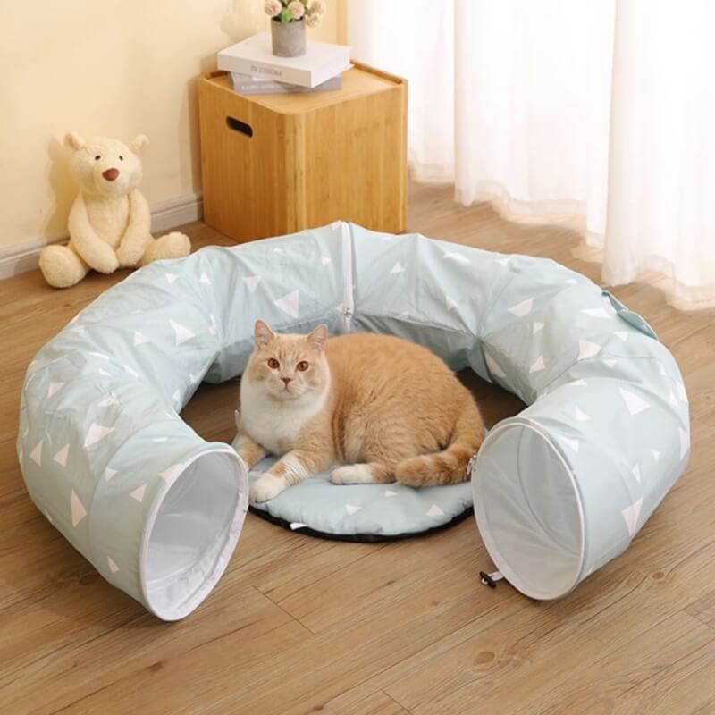 Lit tunnel pliable et respirant pour chat