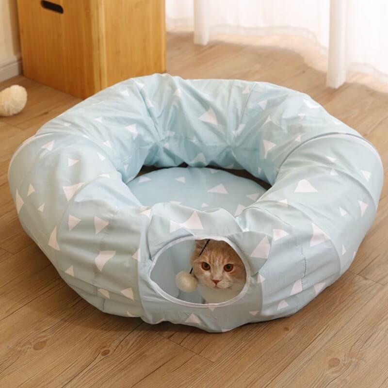 Lit tunnel pliable et respirant pour chat