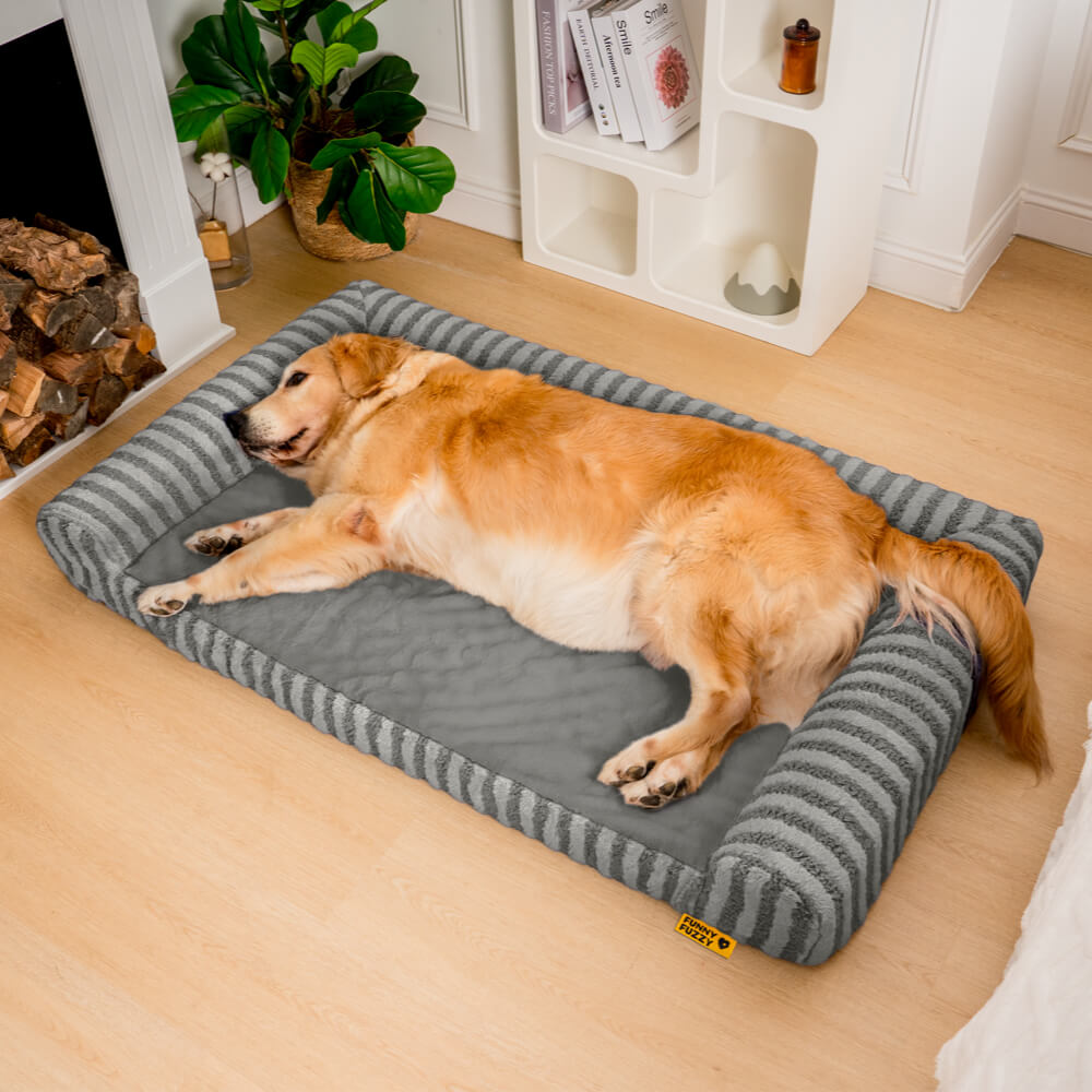 Cama grande para perros grande y esponjosa de lujo con soporte completo para aliviar la ansiedad