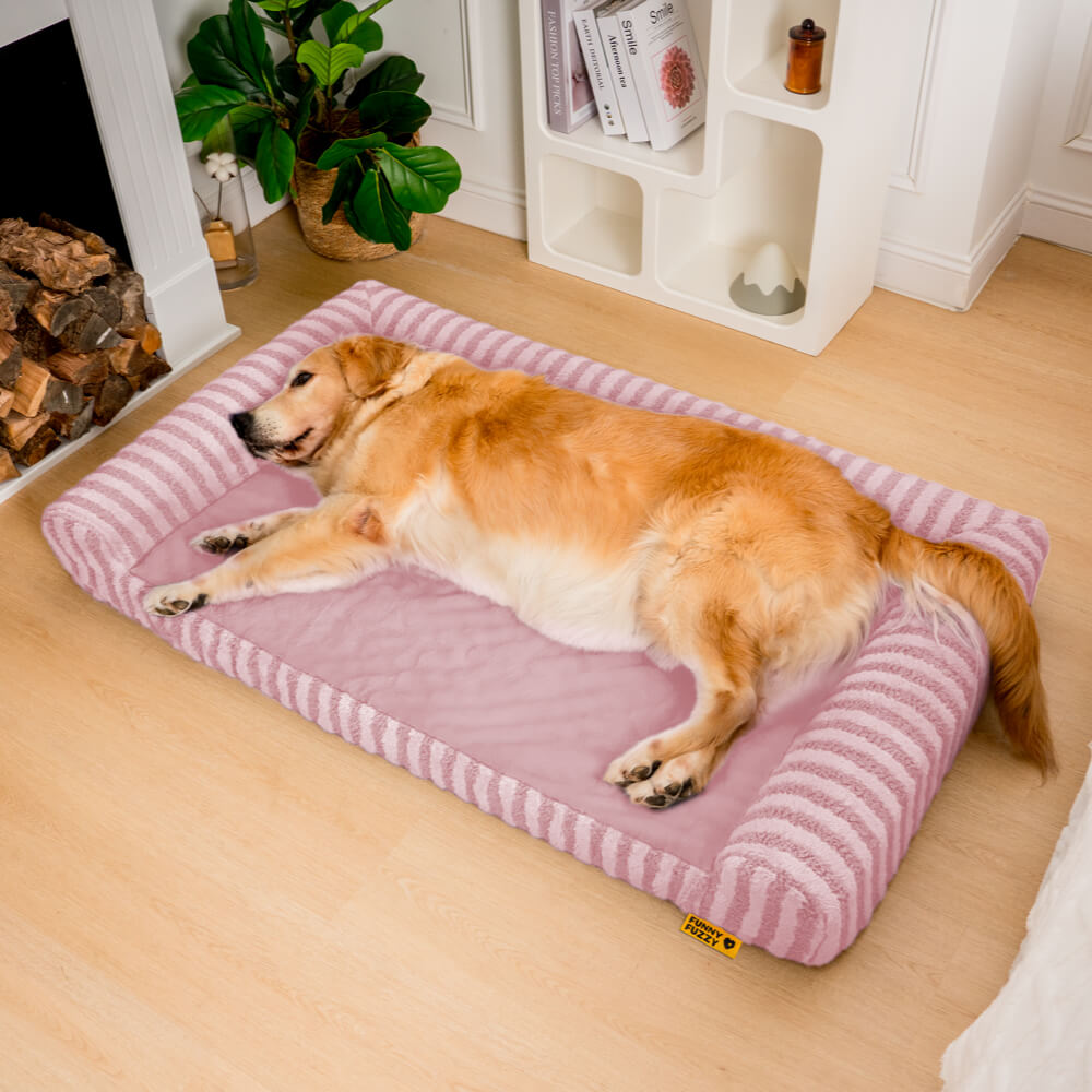 Cama grande para perros grande y esponjosa de lujo con soporte completo para aliviar la ansiedad