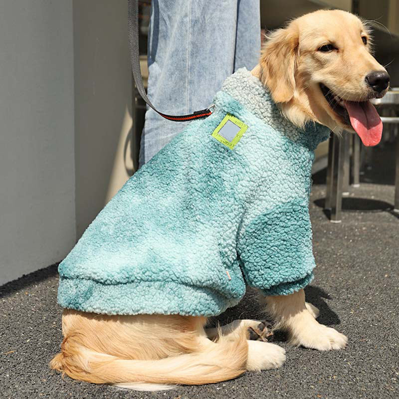 Furry Tie-dye Dog Jacket Coats