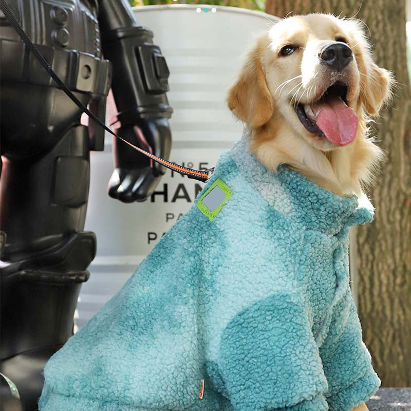 Abrigos peludos tipo chaqueta para perros con teñido anudado