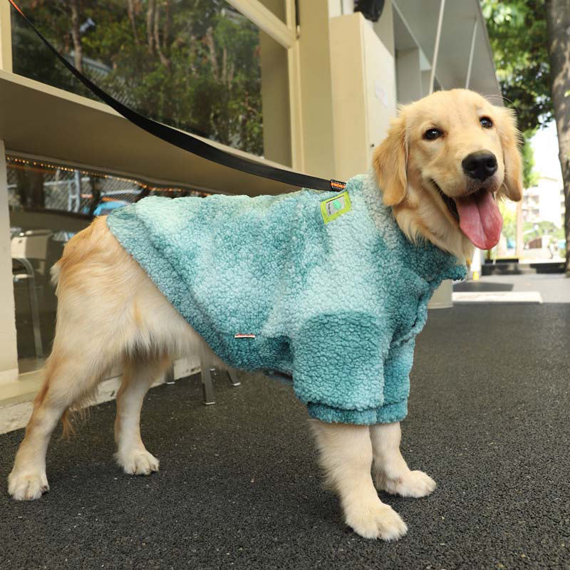 Abrigos peludos tipo chaqueta para perros con teñido anudado