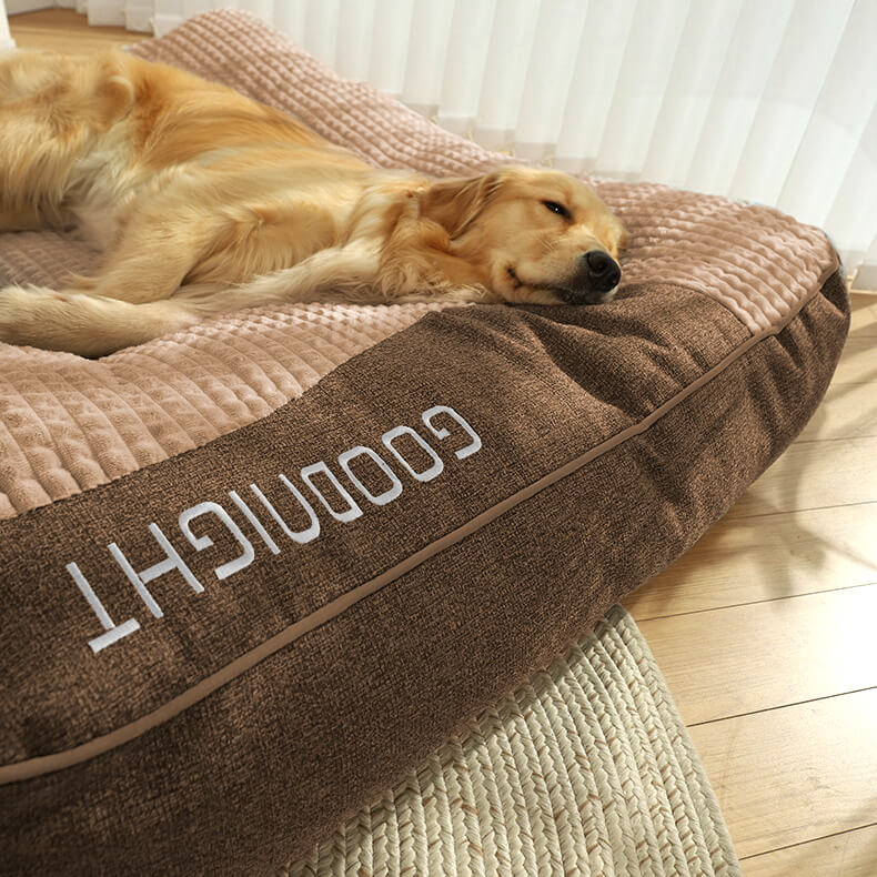 Cama grande y gruesa con cojín para perros, resistente a los arañazos, con protección para la columna vertebral