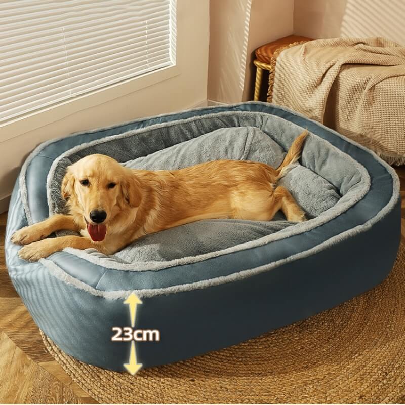 Grand lit de couchage profond et chaud, lit orthopédique pour chien