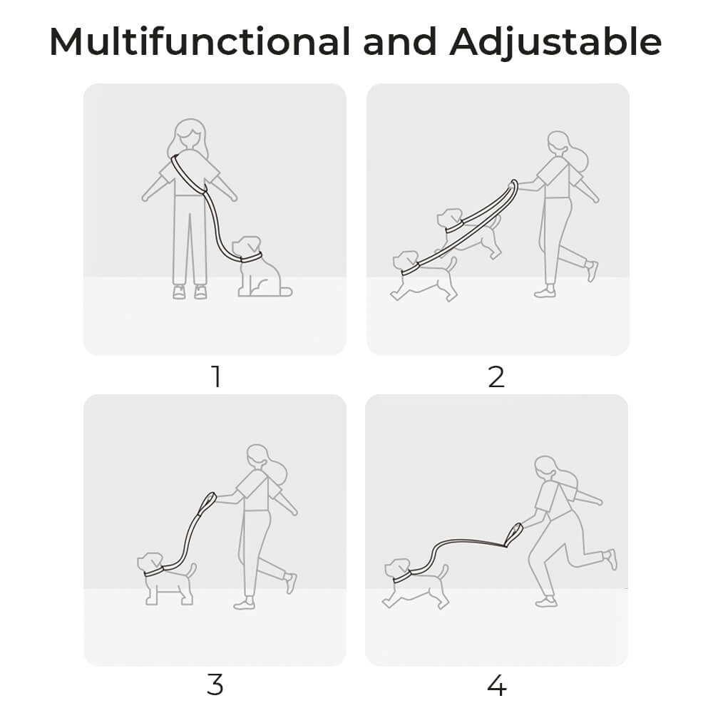 Multifunktionales freihändiges Anti-Pull-Hundegeschirr-Set mit Aufbewahrungstasche