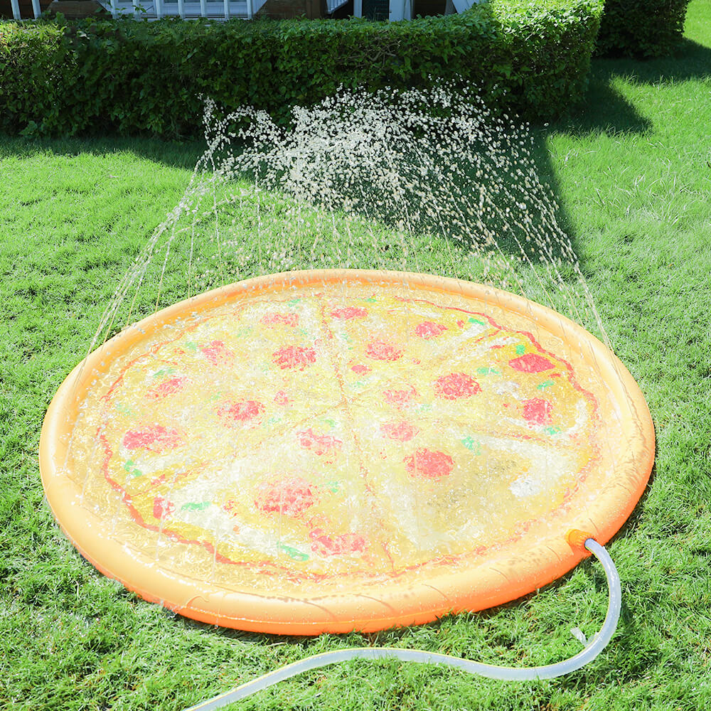 Jouets d'eau en plein air pour enfants, tapis de jeu gonflable pour enfants, tapis d'arrosage pour chien, Pizza