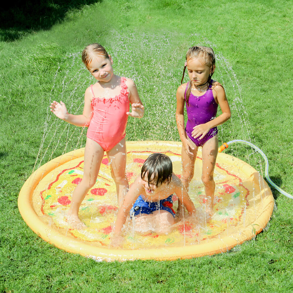 Juguetes De Agua Al Aire Libre Niños Inflable Splash Play Mat Perro Aspersor Pad - Pizza