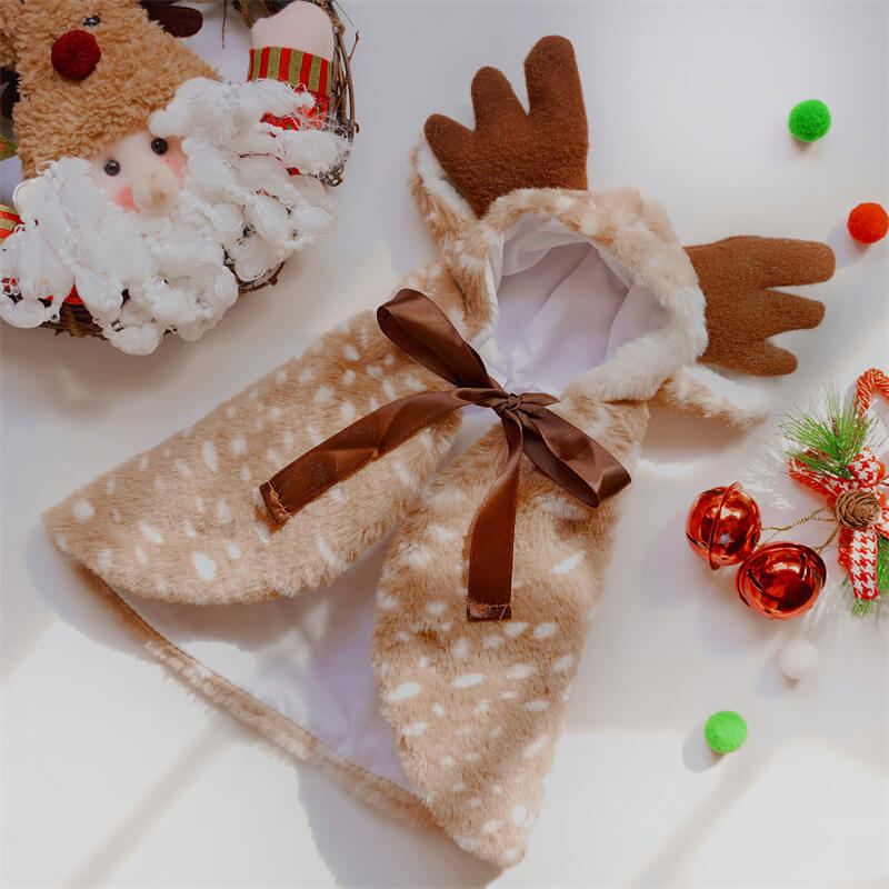 Vêtements pour animaux de compagnie Cape d'élan en peluche Costumes pour chiens et chats Cadeaux de luxe pour chiens