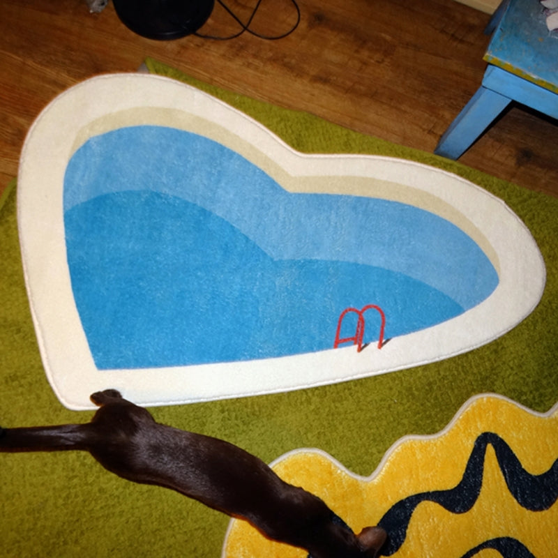 Tapis pour animaux de compagnie Tapis de piscine en forme de coeur romantique