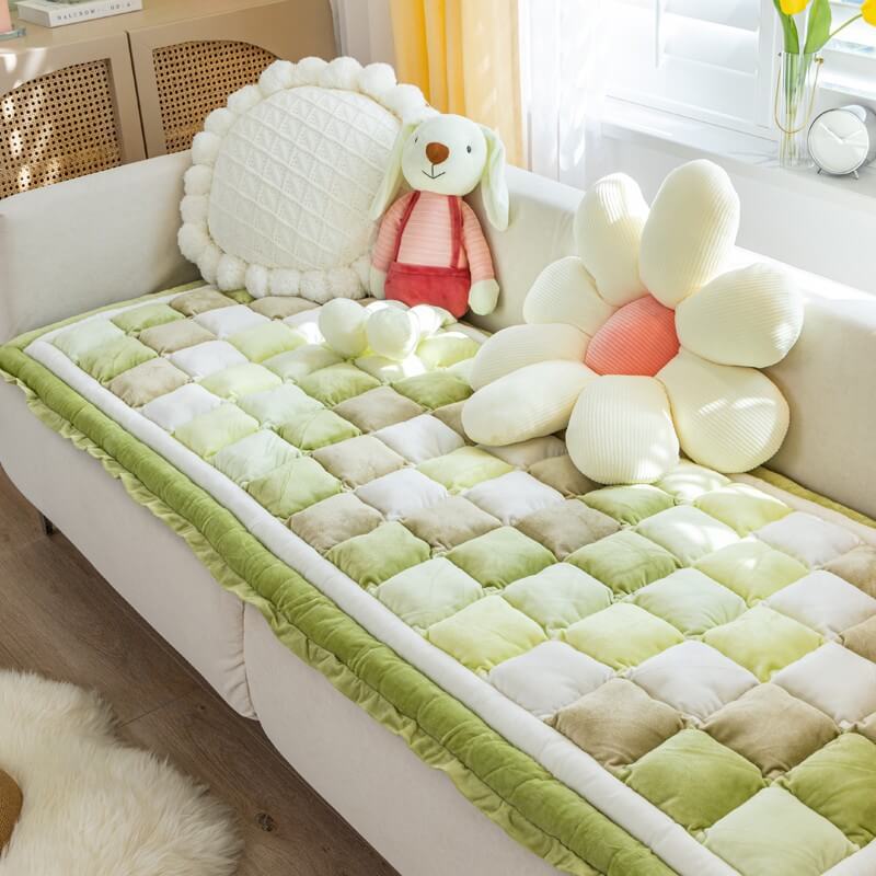 Housse de canapé lavable en velours doux pour coussin de siège de fenêtre