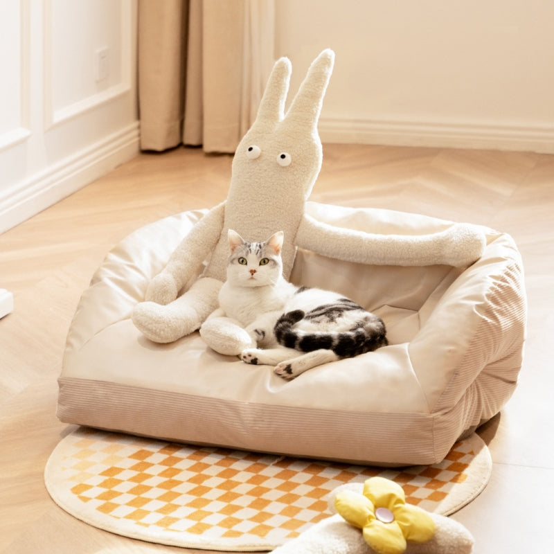 Leather Cooling Dog & Cat Sofa Bed