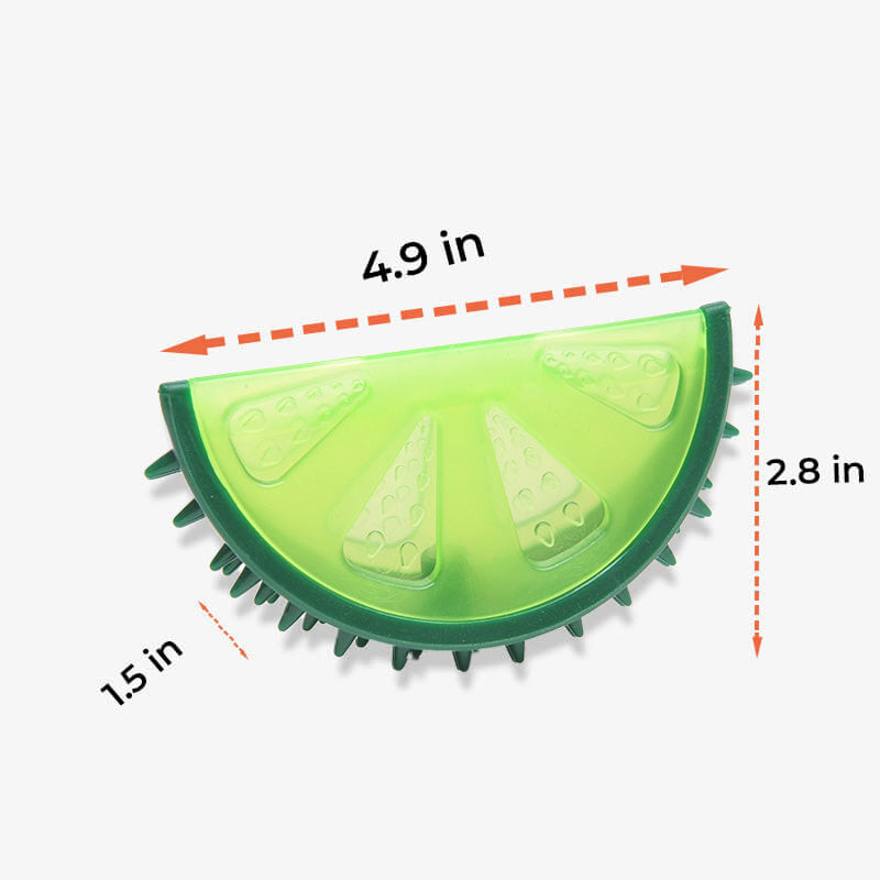 Juguete para perros con forma de fruta congelada llena de agua de goma para la dentición