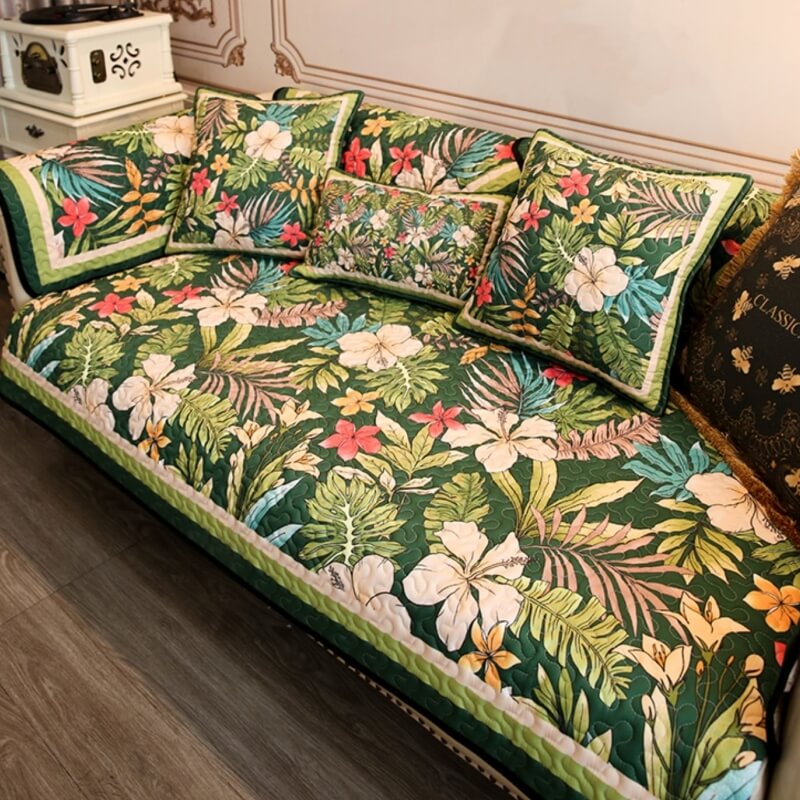 Tropical Rainforest Sofa Anti-Scratch Protective Mat Couch Cover