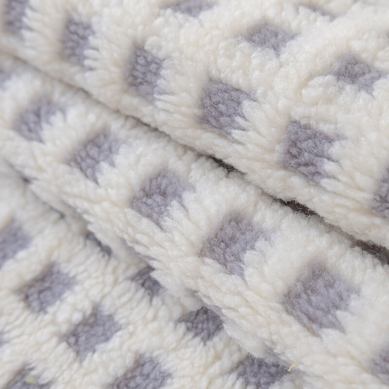 Warmer Sherpa-Fleece-Möbelschutz-Couchbezug mit Karomuster