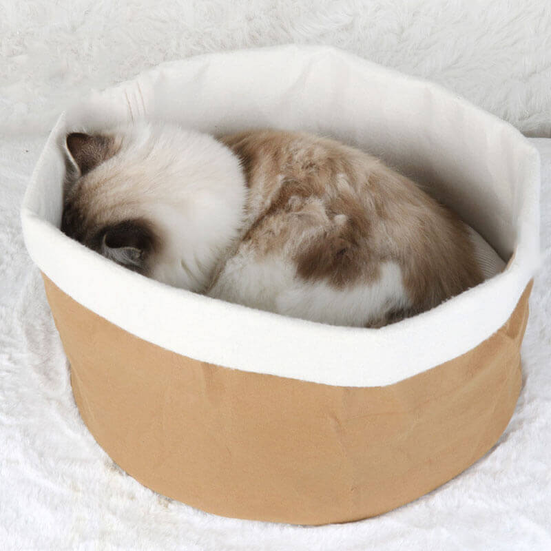 Cama tipo cesta para gatos de papel Kraft lavable