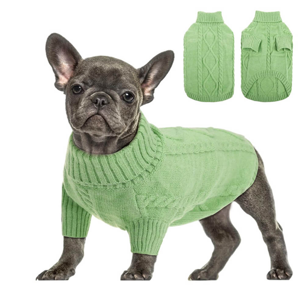 Chunky Knit Turtleneck Dog Sweater - Classic and Cozy