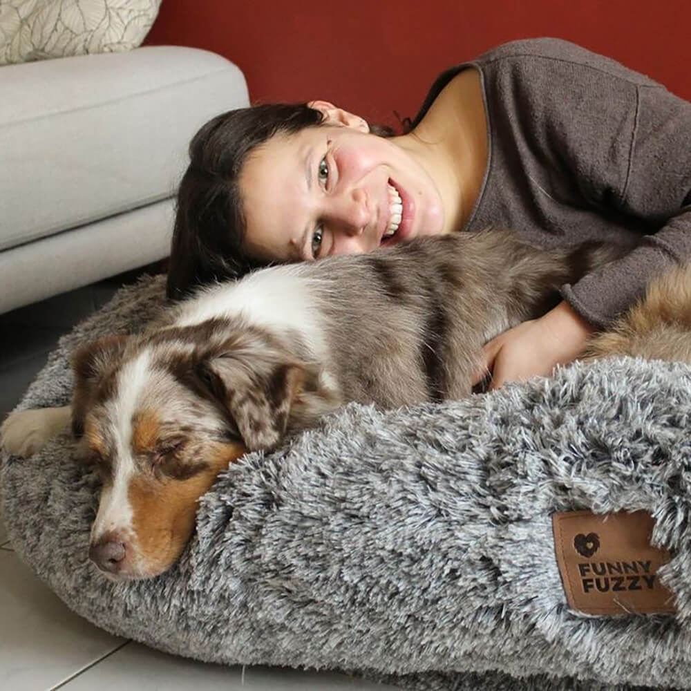 Cama ovalada más profunda de lujo para dormir, cama para perros humanos