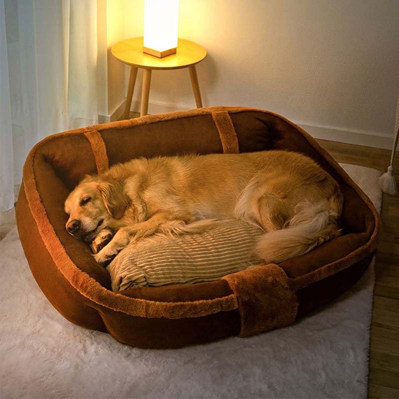 <tc>Sofá cama vintage grande y acogedor para perros</tc>