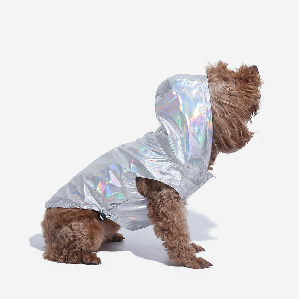 Chubasquero impermeable reversible para perros - Graffiti e iridiscente