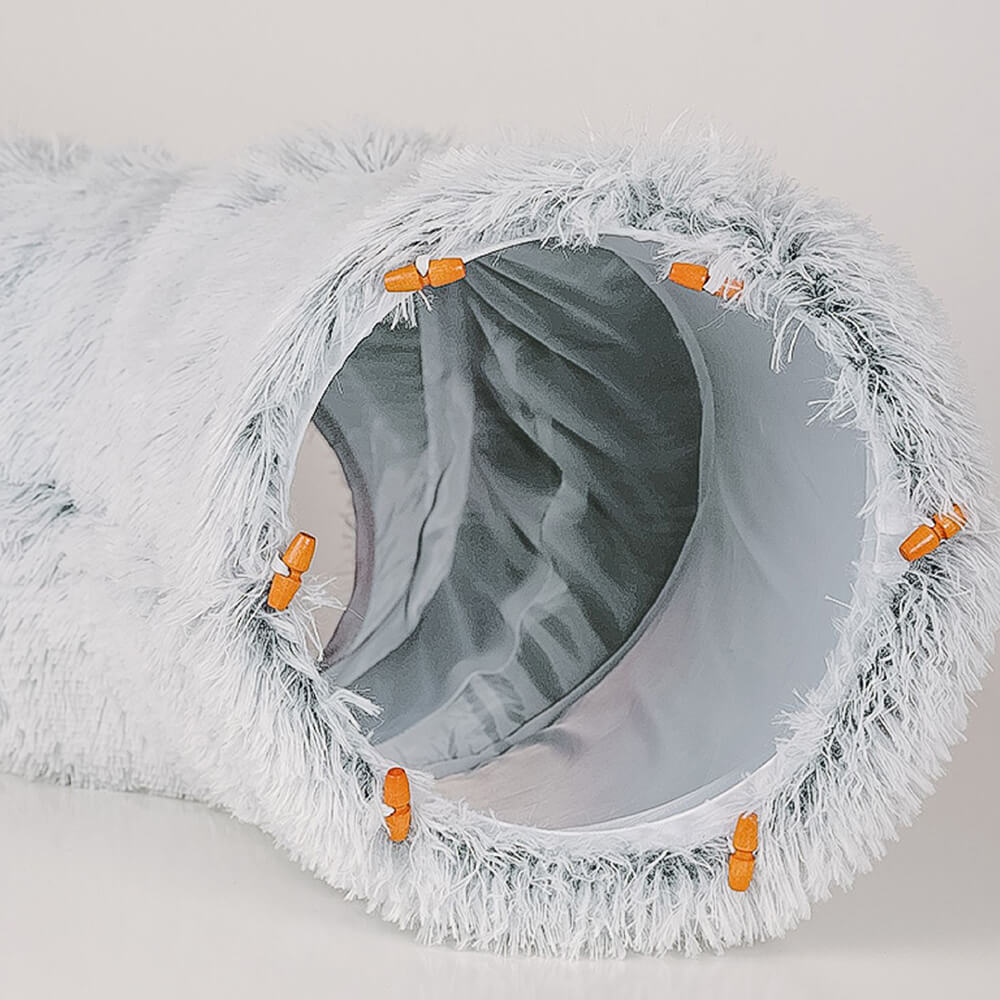 Lit tunnel pour chat rond et doux d'intérieur pliable 2 en 1