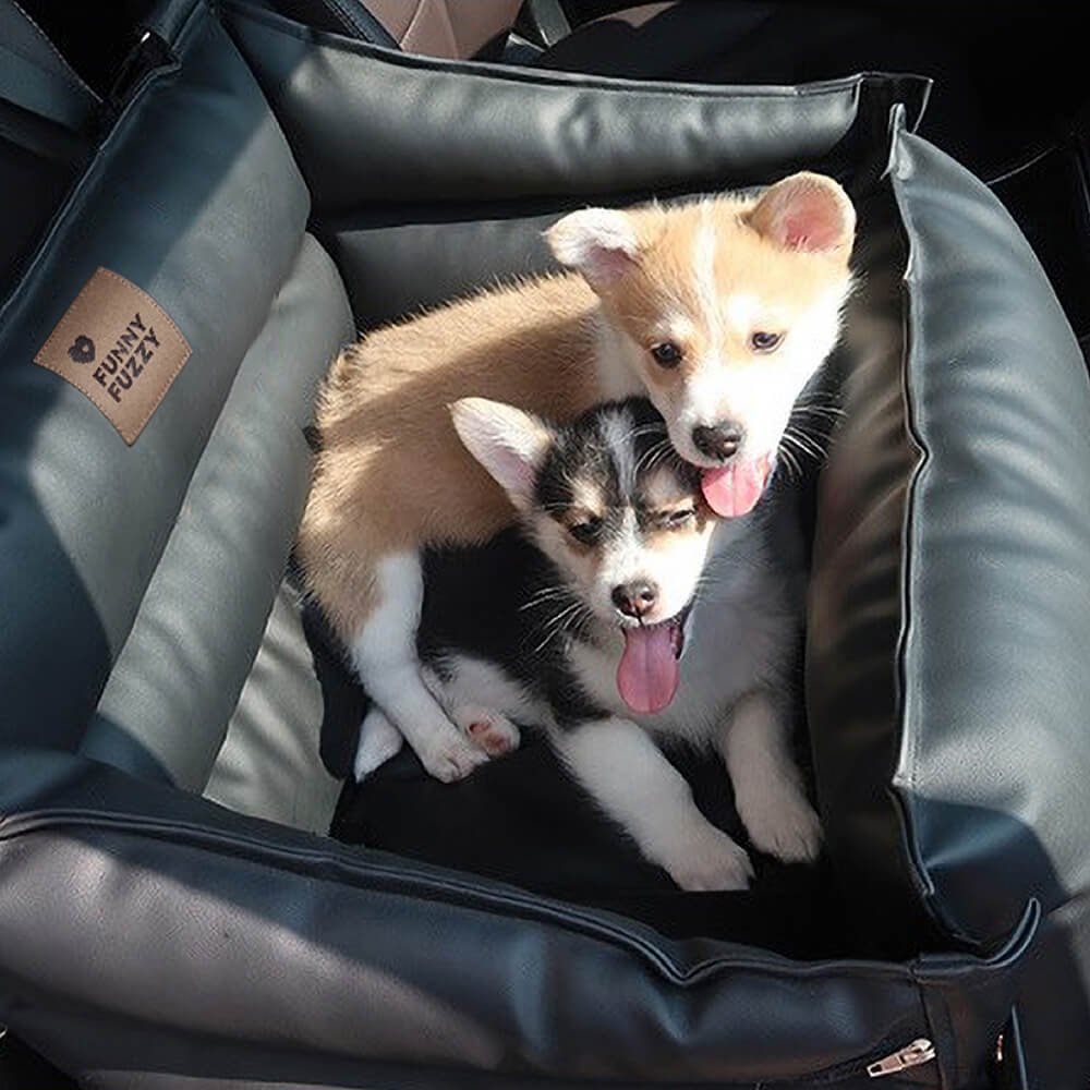 Cama con asiento de coche para mascotas para perros de cuero completo - Fort