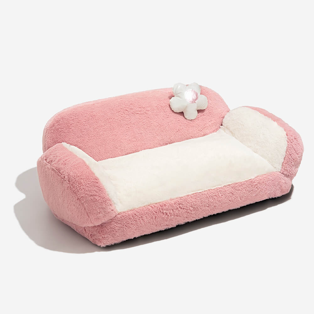 Canapé-lit chaud en peluche pour loisirs et mode.