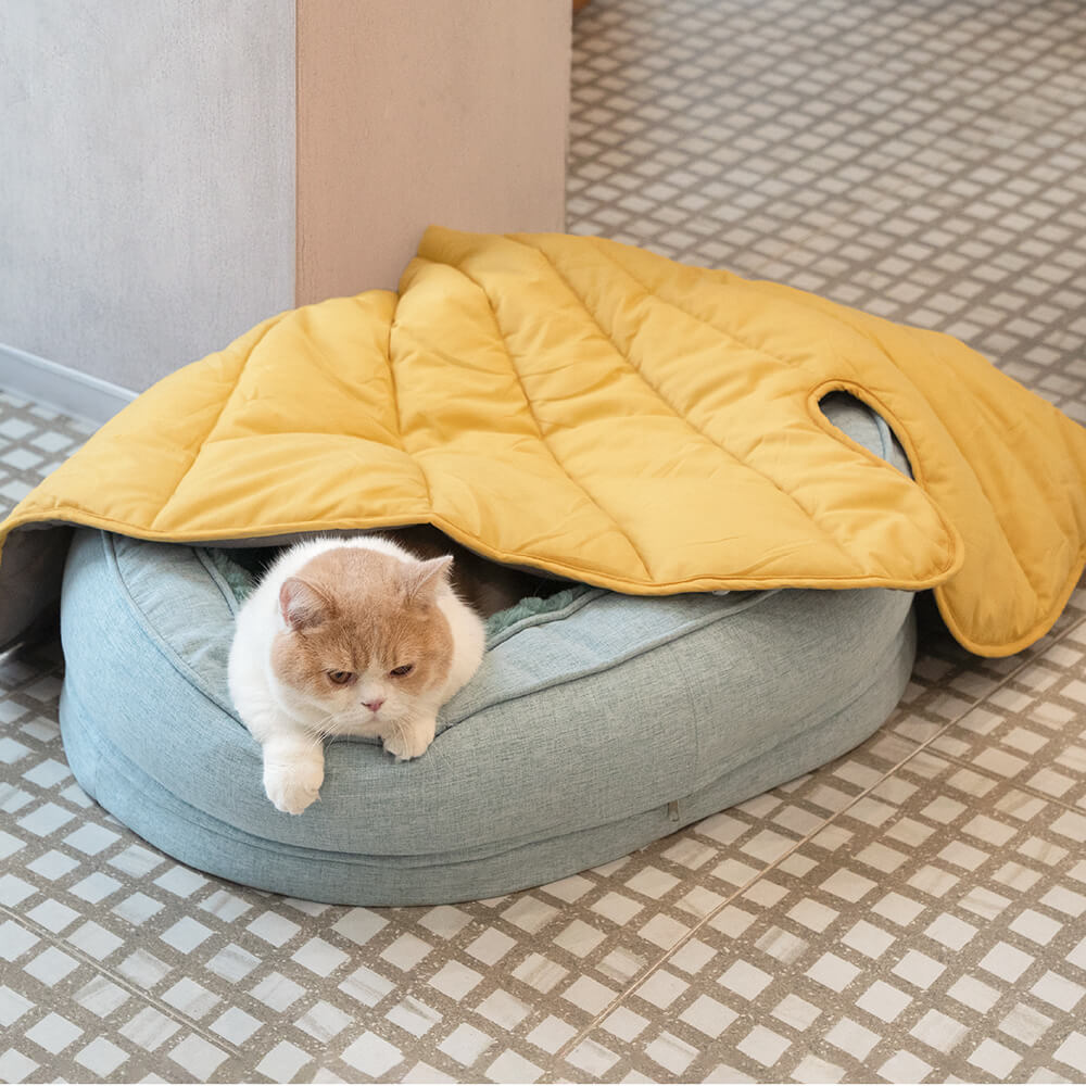 Couverture de chien de forme de feuille avec des cadeaux de luxe de chien de lit de chien de beignet