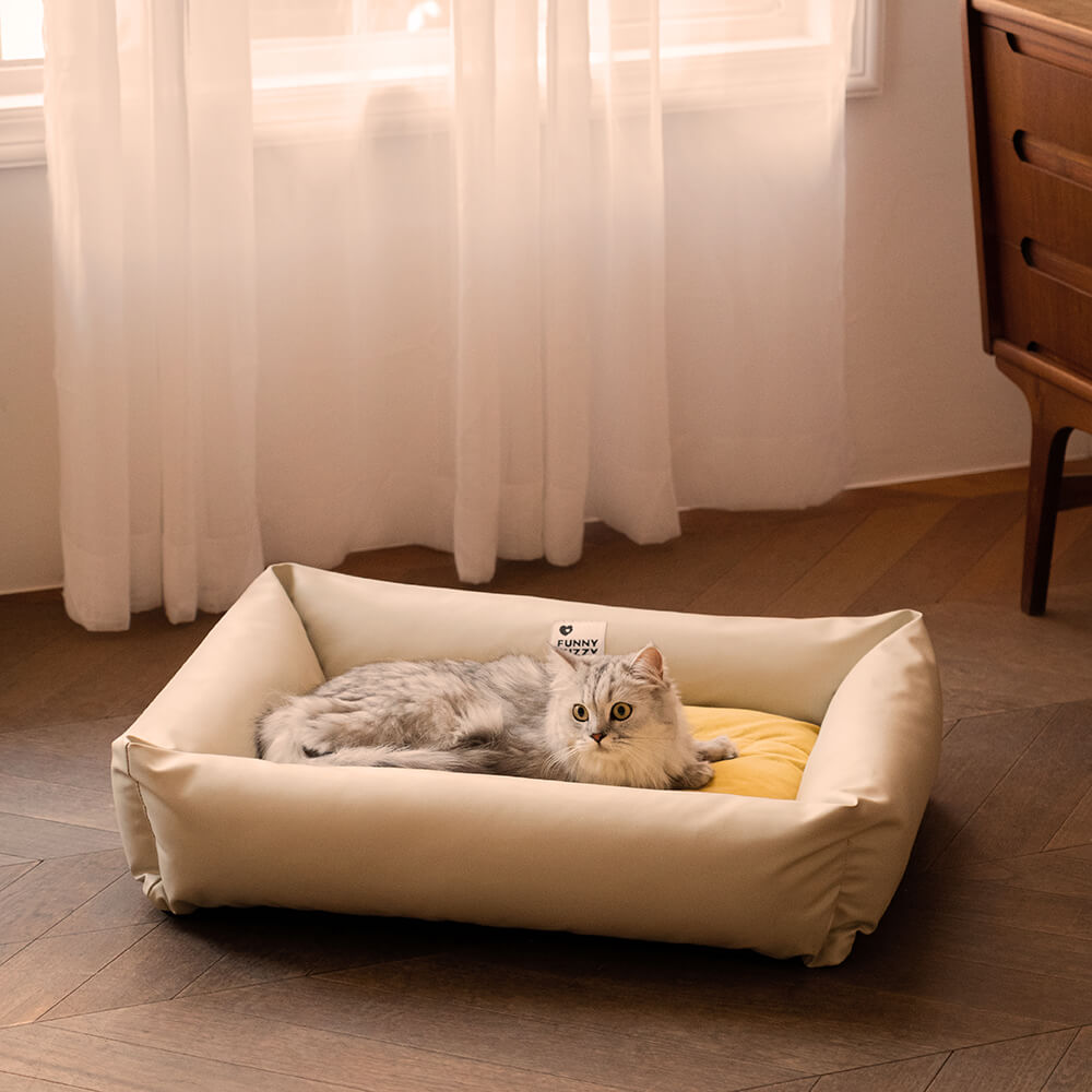 Cama acogedora impermeable para perros Leathaire