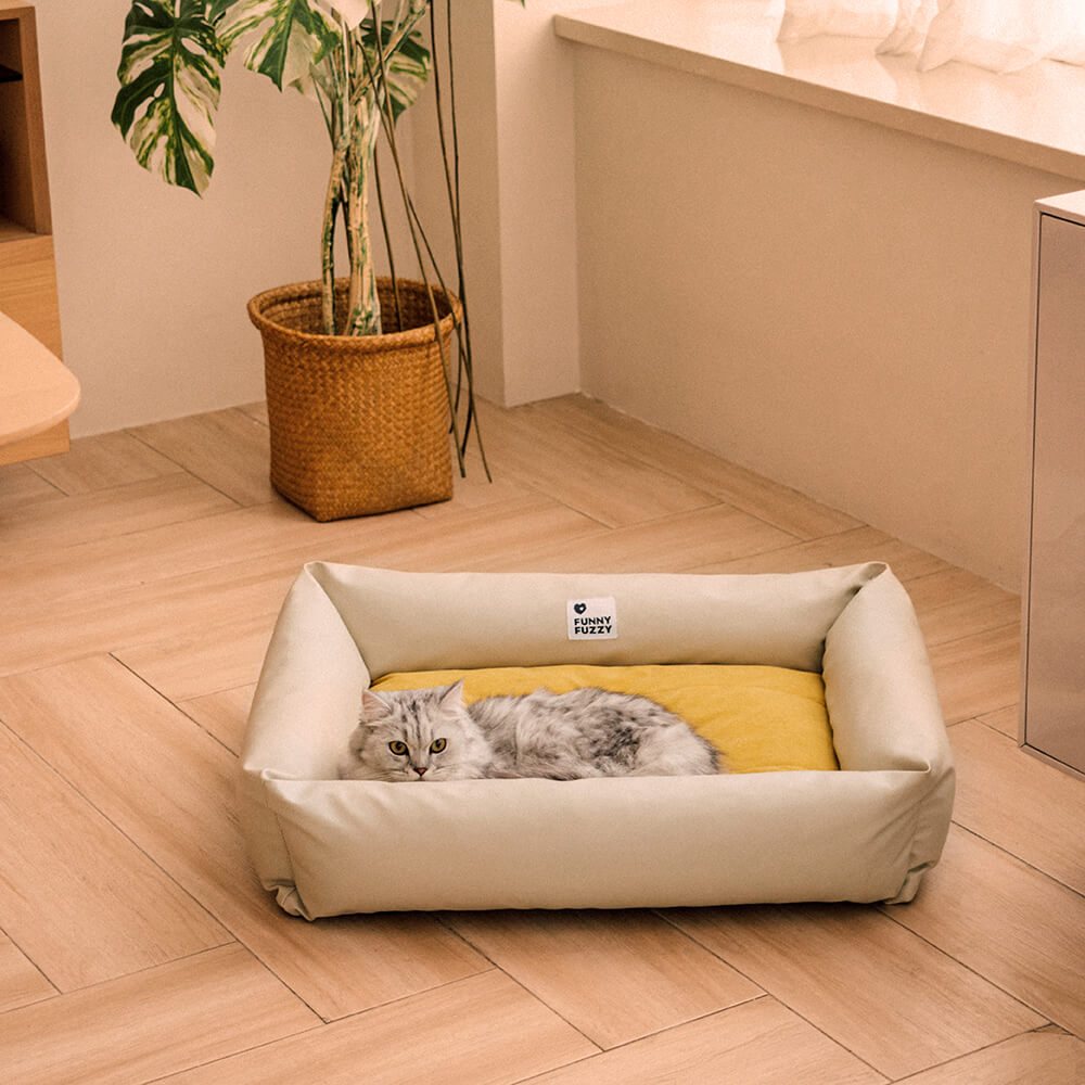 Cama acogedora impermeable para perros Leathaire