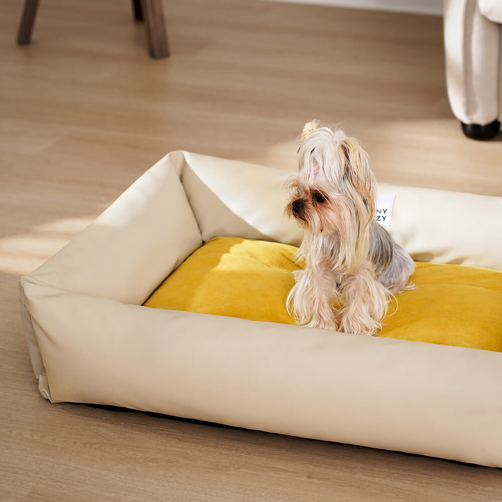 Cama acogedora impermeable para perros Leathaire