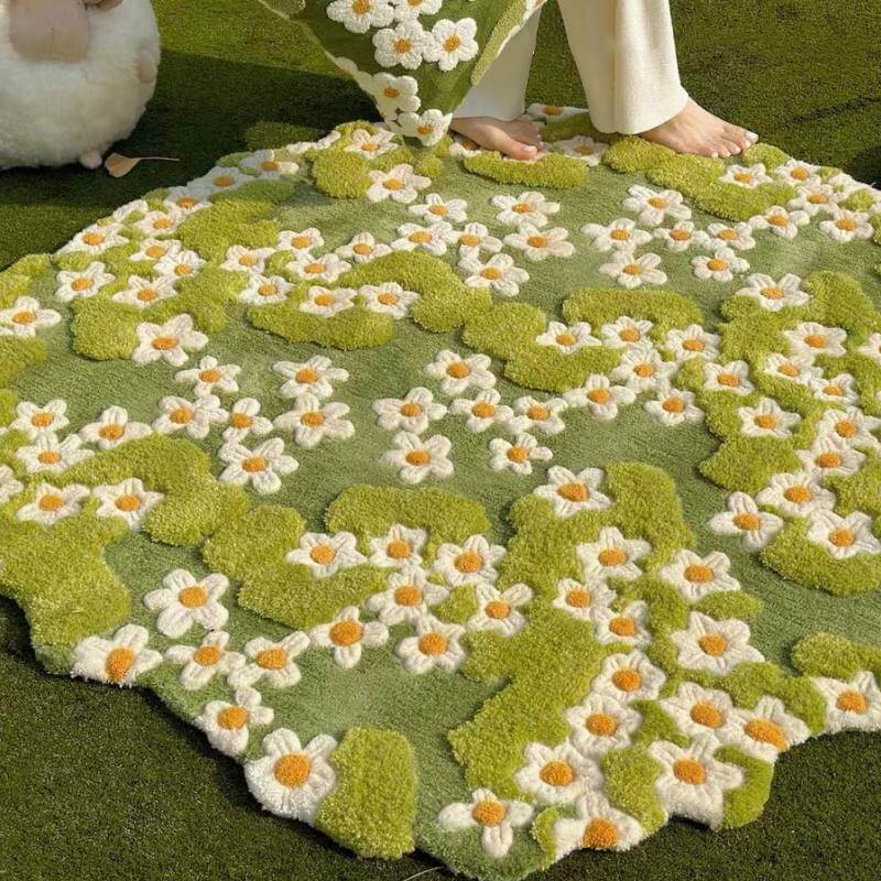 Alfombra para mascotas con diseño de margaritas del país de las maravillas