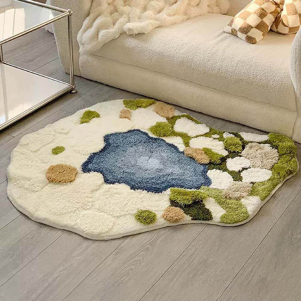 Tapis de mousse de luxe Tapis pour animaux de compagnie en laine touffeté à la main