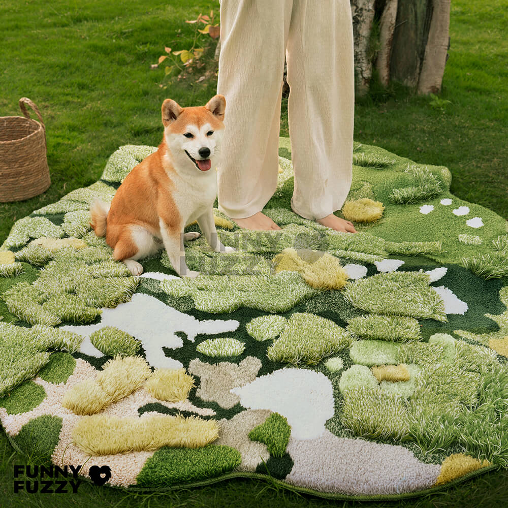 Alfombra de musgo de lujo Alfombra para mascotas de lana tejida a mano Alfombra para mascotas