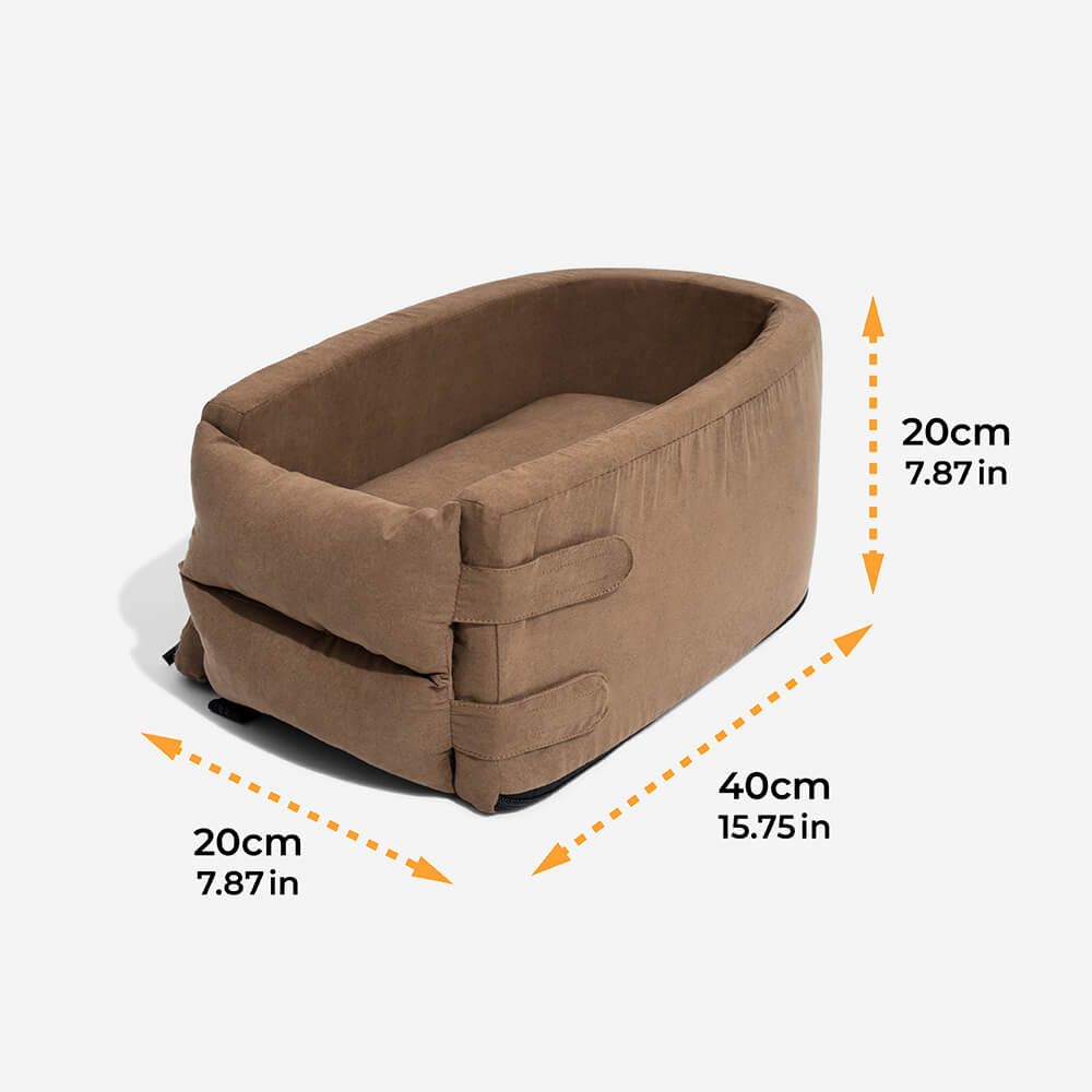 Suede Oval Lookout Console Pet Car Seat